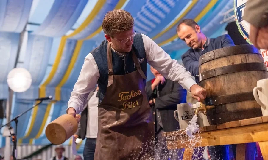 Traditional Bavarian beer festival tent